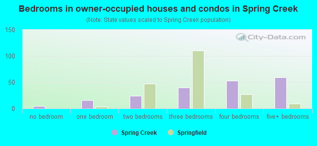 Bedrooms in owner-occupied houses and condos in Spring Creek