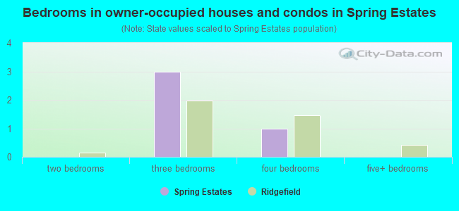 Bedrooms in owner-occupied houses and condos in Spring Estates