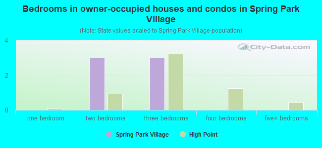 Bedrooms in owner-occupied houses and condos in Spring Park Village