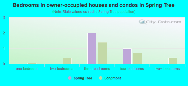 Bedrooms in owner-occupied houses and condos in Spring Tree