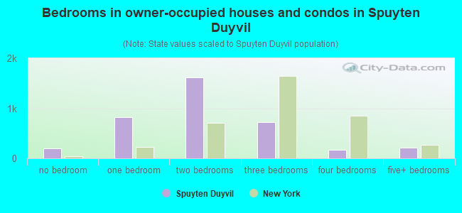 Bedrooms in owner-occupied houses and condos in Spuyten Duyvil