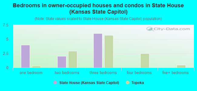 Bedrooms in owner-occupied houses and condos in State House (Kansas State Capitol)