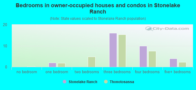 Bedrooms in owner-occupied houses and condos in Stonelake Ranch