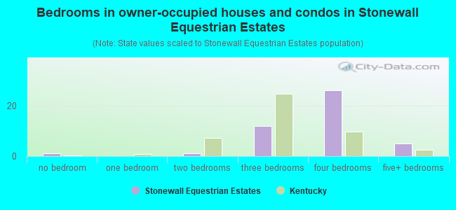 Bedrooms in owner-occupied houses and condos in Stonewall Equestrian Estates