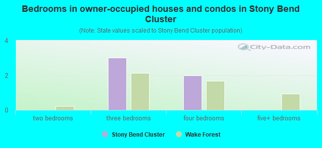 Bedrooms in owner-occupied houses and condos in Stony Bend Cluster