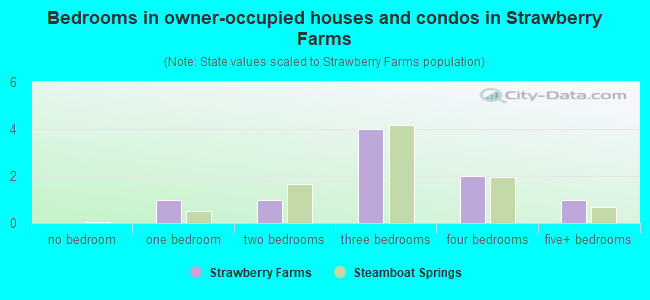 Bedrooms in owner-occupied houses and condos in Strawberry Farms