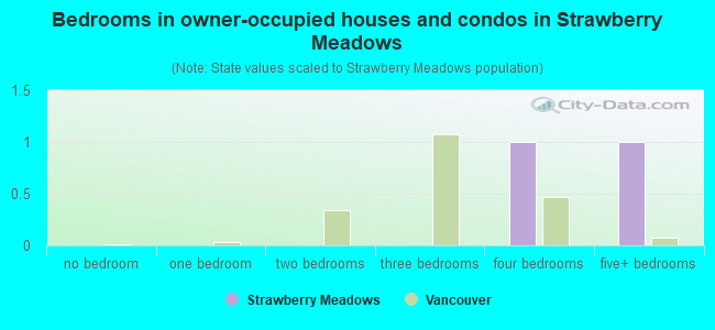 Bedrooms in owner-occupied houses and condos in Strawberry Meadows