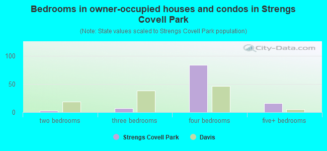Bedrooms in owner-occupied houses and condos in Strengs Covell Park