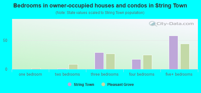 Bedrooms in owner-occupied houses and condos in String Town