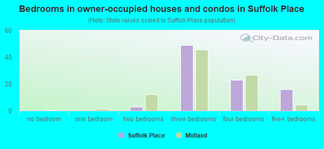 Bedrooms in owner-occupied houses and condos in Suffolk Place