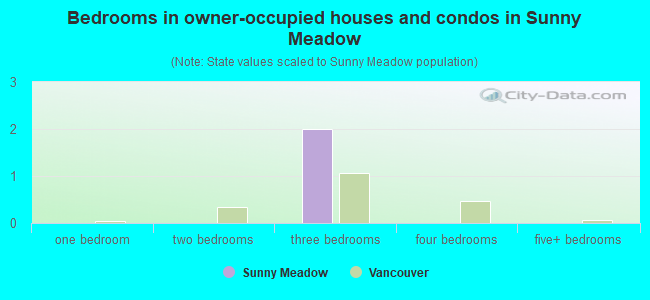 Bedrooms in owner-occupied houses and condos in Sunny Meadow