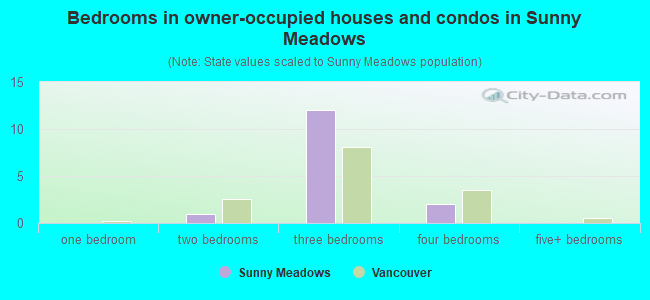 Bedrooms in owner-occupied houses and condos in Sunny Meadows