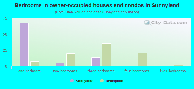 Bedrooms in owner-occupied houses and condos in Sunnyland