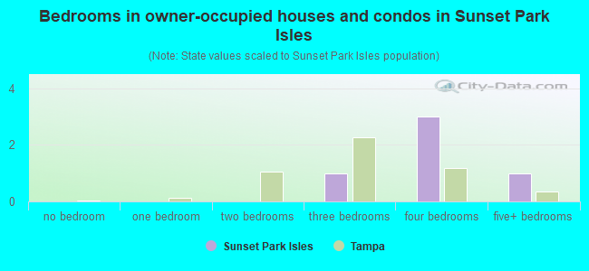 Bedrooms in owner-occupied houses and condos in Sunset Park Isles