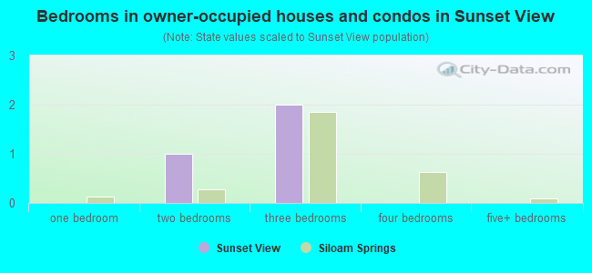 Bedrooms in owner-occupied houses and condos in Sunset View