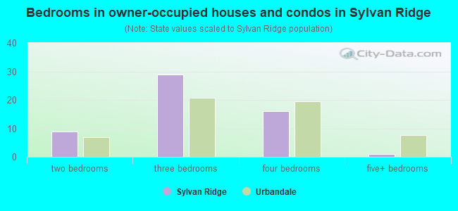 Bedrooms in owner-occupied houses and condos in Sylvan Ridge