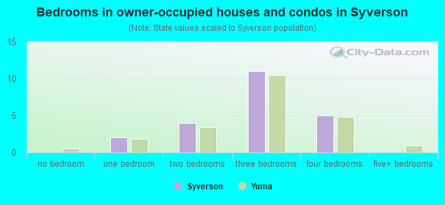 Bedrooms in owner-occupied houses and condos in Syverson