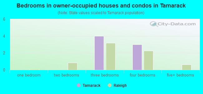 Bedrooms in owner-occupied houses and condos in Tamarack