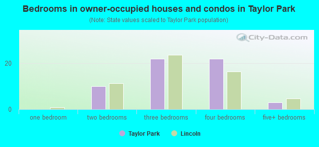 Bedrooms in owner-occupied houses and condos in Taylor Park