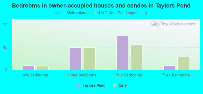 Bedrooms in owner-occupied houses and condos in Taylors Pond