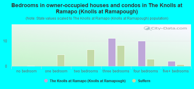 Bedrooms in owner-occupied houses and condos in The Knolls at Ramapo (Knolls at Ramapough)