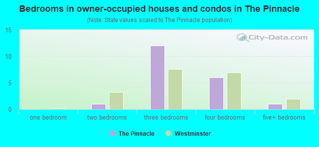 Bedrooms in owner-occupied houses and condos in The Pinnacle