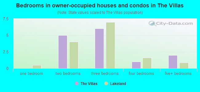 Bedrooms in owner-occupied houses and condos in The Villas