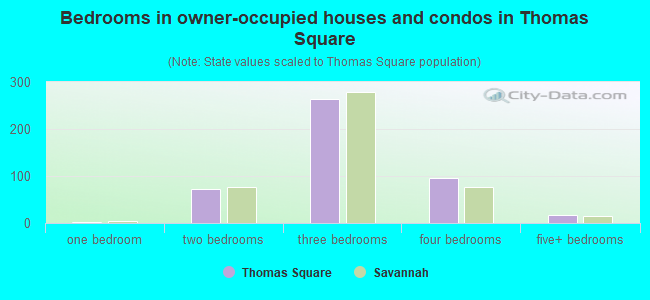 Bedrooms in owner-occupied houses and condos in Thomas Square