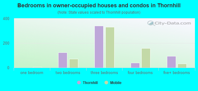 Bedrooms in owner-occupied houses and condos in Thornhill