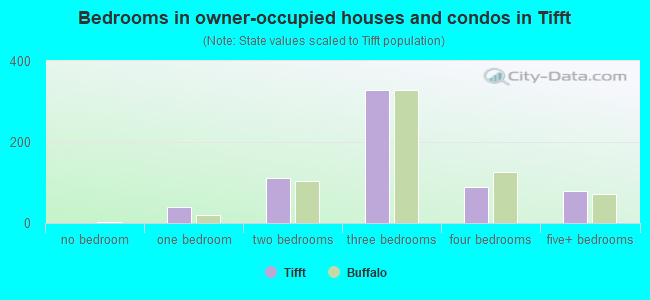 Bedrooms in owner-occupied houses and condos in Tifft