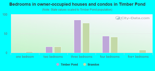 Bedrooms in owner-occupied houses and condos in Timber Pond