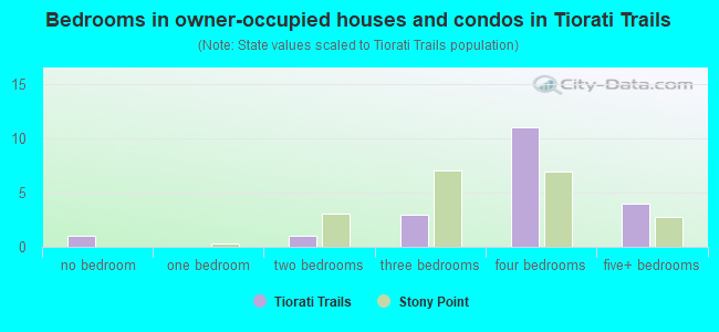 Bedrooms in owner-occupied houses and condos in Tiorati Trails