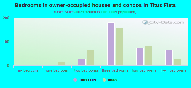 Bedrooms in owner-occupied houses and condos in Titus Flats