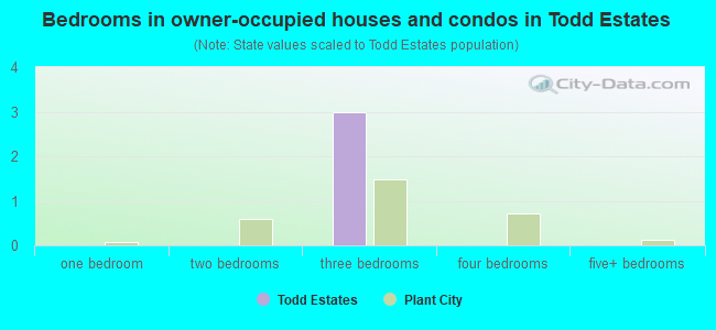 Bedrooms in owner-occupied houses and condos in Todd Estates