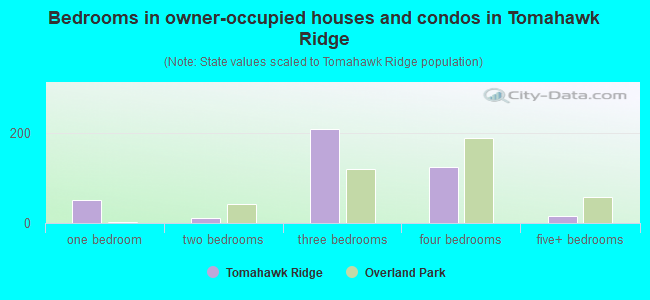 Bedrooms in owner-occupied houses and condos in Tomahawk Ridge