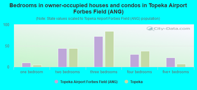 Bedrooms in owner-occupied houses and condos in Topeka Airport Forbes Field (ANG)