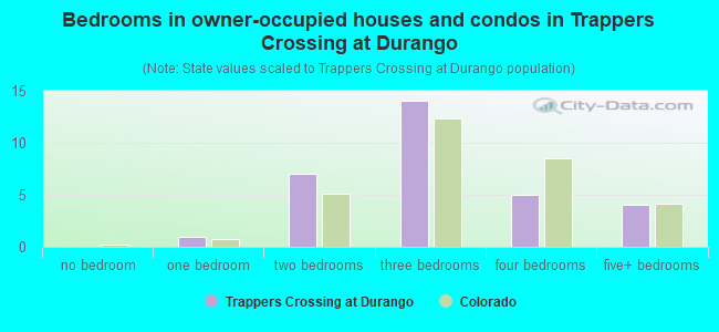 Bedrooms in owner-occupied houses and condos in Trappers Crossing at Durango