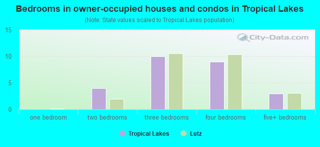 Bedrooms in owner-occupied houses and condos in Tropical Lakes