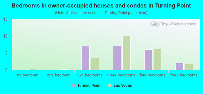 Bedrooms in owner-occupied houses and condos in Turning Point