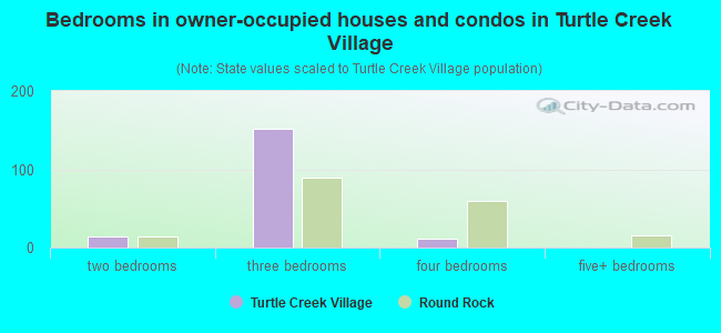 Bedrooms in owner-occupied houses and condos in Turtle Creek Village
