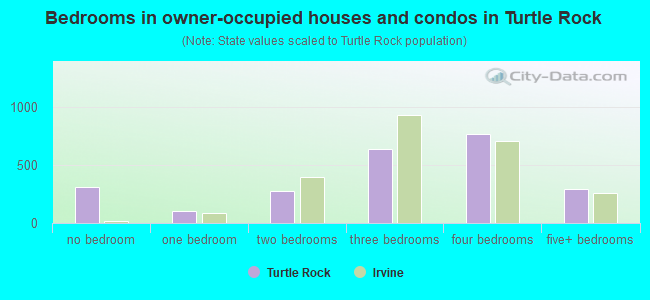 Bedrooms in owner-occupied houses and condos in Turtle Rock