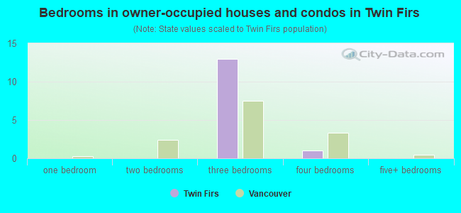 Bedrooms in owner-occupied houses and condos in Twin Firs