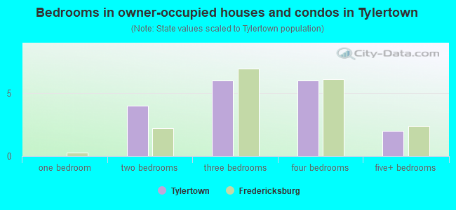 Bedrooms in owner-occupied houses and condos in Tylertown