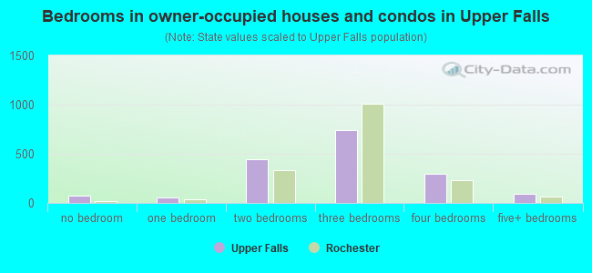 Bedrooms in owner-occupied houses and condos in Upper Falls
