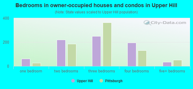 Bedrooms in owner-occupied houses and condos in Upper Hill