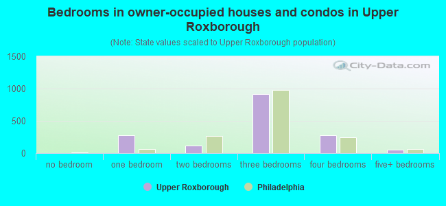 Bedrooms in owner-occupied houses and condos in Upper Roxborough
