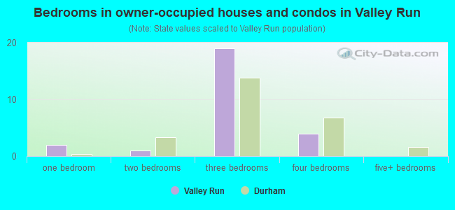 Bedrooms in owner-occupied houses and condos in Valley Run