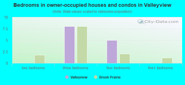 Bedrooms in owner-occupied houses and condos in Valleyview