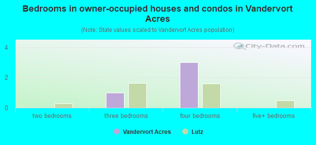 Bedrooms in owner-occupied houses and condos in Vandervort Acres