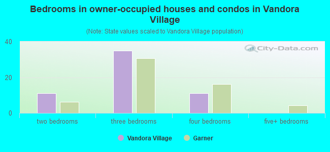 Bedrooms in owner-occupied houses and condos in Vandora Village